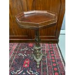 A Regency ornate metal base and mahogany top, side table. [57cm height]