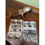 Antique Underwood & Underwood Stereoscope with 6 various slides.