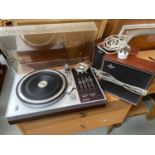 A Vintage Philips Stereo 908 turntable with speakers.