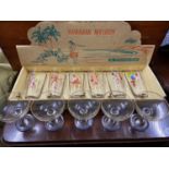A Set of retro Hawaiian Melody glass set with original box by Chesterfield. Together with a set of 5
