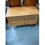 A Retro pedestal two drawer chest produced by Lebus.[68x81x40cm]