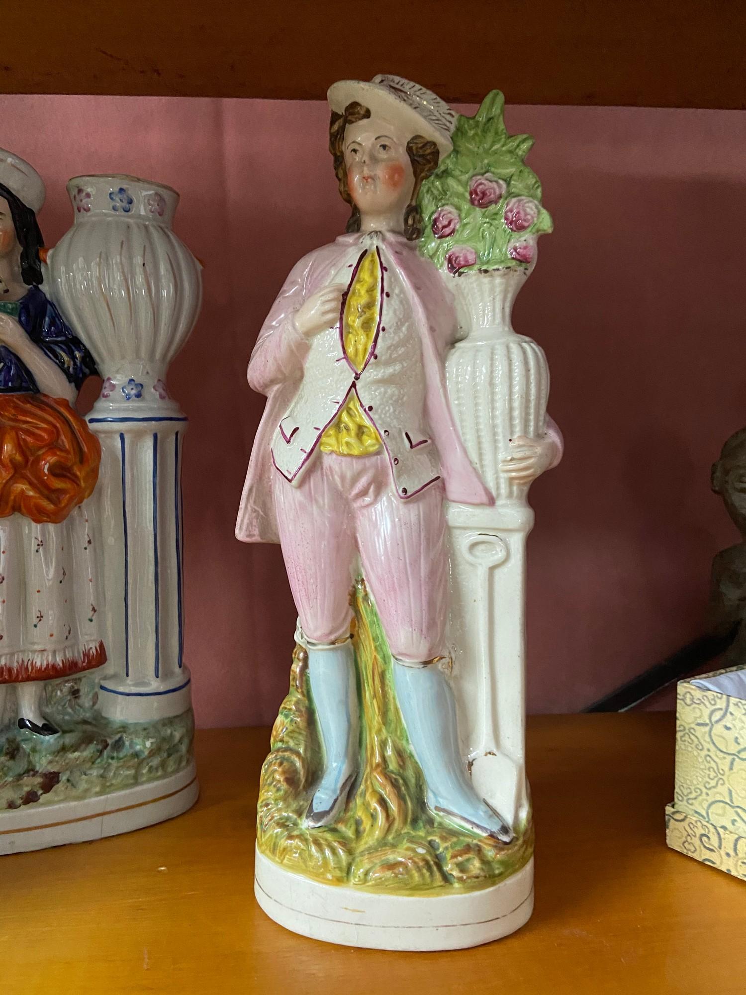 A Lot of three 19th century Staffordshire flatback figures. [Tallest 30cm] - Image 3 of 5