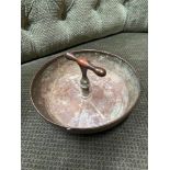 An unusual Antique Copper Henry Browne & Sons Ltd compass bowl with movable hands. [20cm diameter]