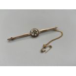 A Lovely example of a ladies early 20th century double sword blade style bar brooch. Set with a