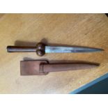 A Military Bollock dagger with sheath.