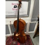 A 19th century Cello with bow. [No Maker]