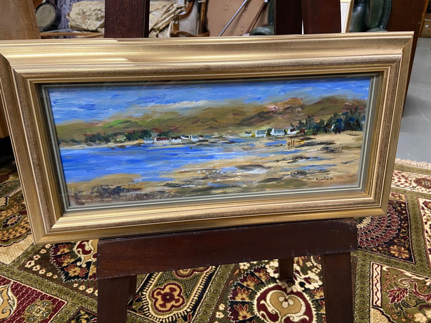 Kathleen Conboy [Scottish] Original Acrylic painting titled 'Broadfoot Bay, Isle of Skye' Fitted