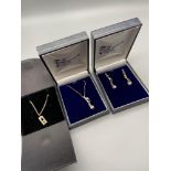 A Matching set of Silver 'The Rennie Mackintosh Collection' earrings and pendant. Both come with