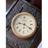 Antique Brass bulk head clock.