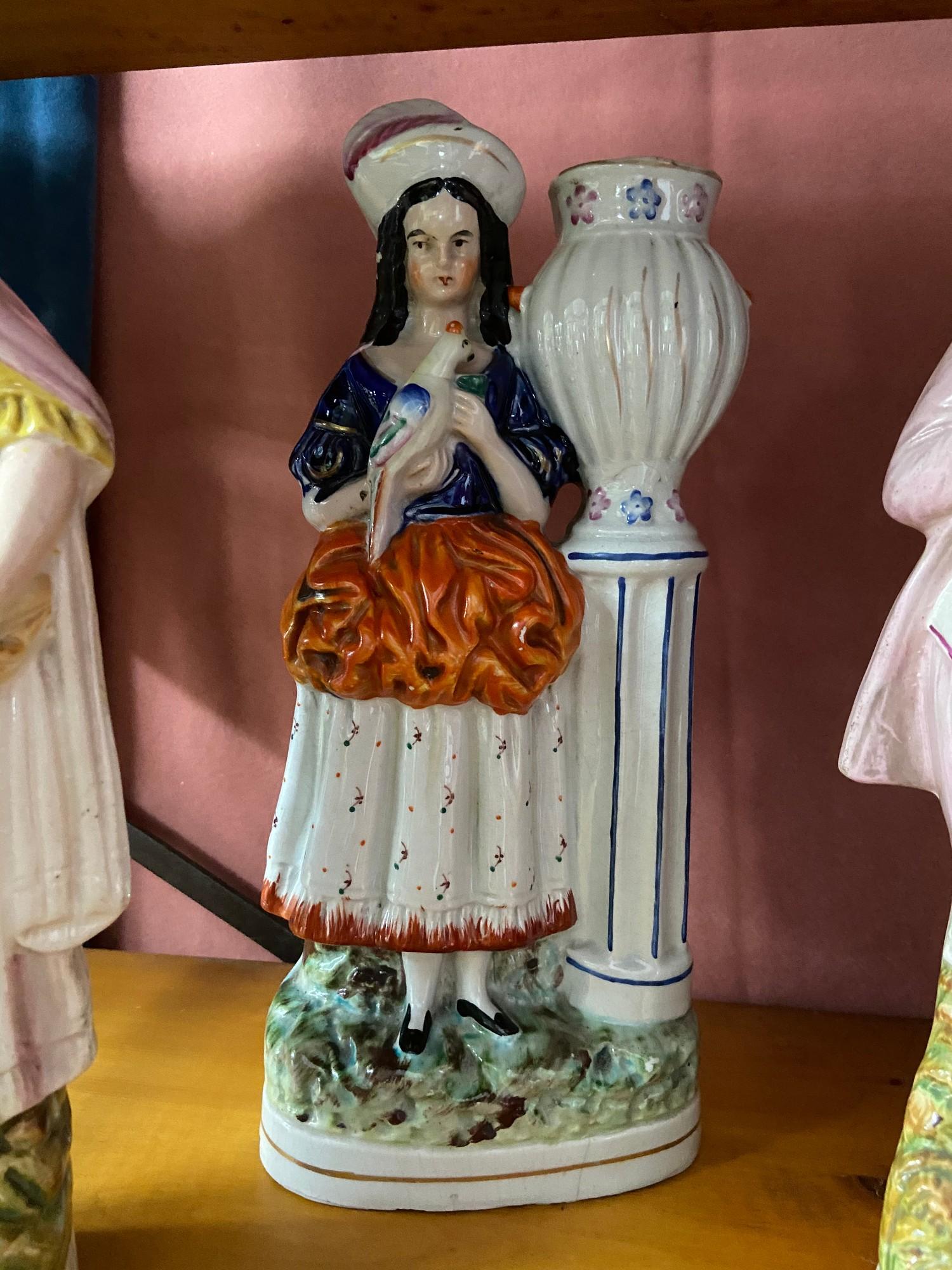 A Lot of three 19th century Staffordshire flatback figures. [Tallest 30cm] - Image 2 of 5