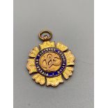 Antique 9ct gold and blue enamel Fifeshire Football Association medal. Engraved to the back 'East