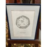 FRAMED SIGNED NUMBERED [078] PRINT OF SKETCH BY MARY MILNER DICKENS OF 1992 50P COIN. [Frame