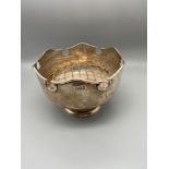 A London silver pot pourri bowl with plated insert. [10.5cm height, 14cm diameter]