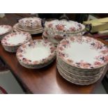 A Large quantity of Keeling & Co Burslem Late Mayers dinner service with platters and tureens. Pre