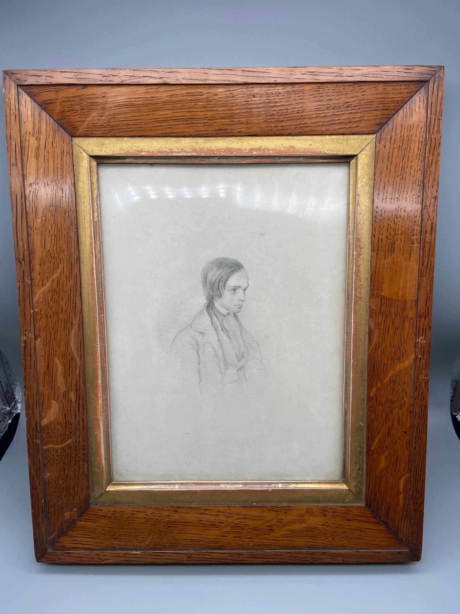 EDWARD TRAIN (BRITISH 1801-1866) Original pencil sketch portrait of William Doubleday second son