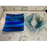 Two contemporary pieces of art glass.