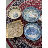 A lot of three Studio pottery bowls by Irma Demianczuk, All depict cat designs. Together with a