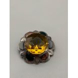 A Glasgow Silver Scottish brooch designed with agate and large citrine stone. Maker Robert