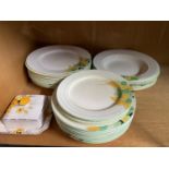 A Collection of Crown Ducal art deco style dinner plates and bowls together with a Crown ducal