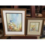 Lillias Blackie Two original oil paintings depicting bouquets of flowers. [Large art piece, not