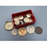 A Quantity of mixed coins which includes a rare Coronation of Elizabeth II Rose design gold coloured