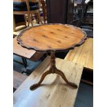Antique style pedestal flip top table, The top swivels 360 degrees, supported on single pedestal and