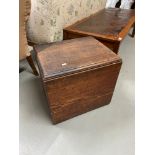 Antique oak lift top coal box. [43x45x38cm]