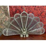 A Vintage fan design brass fire screen.