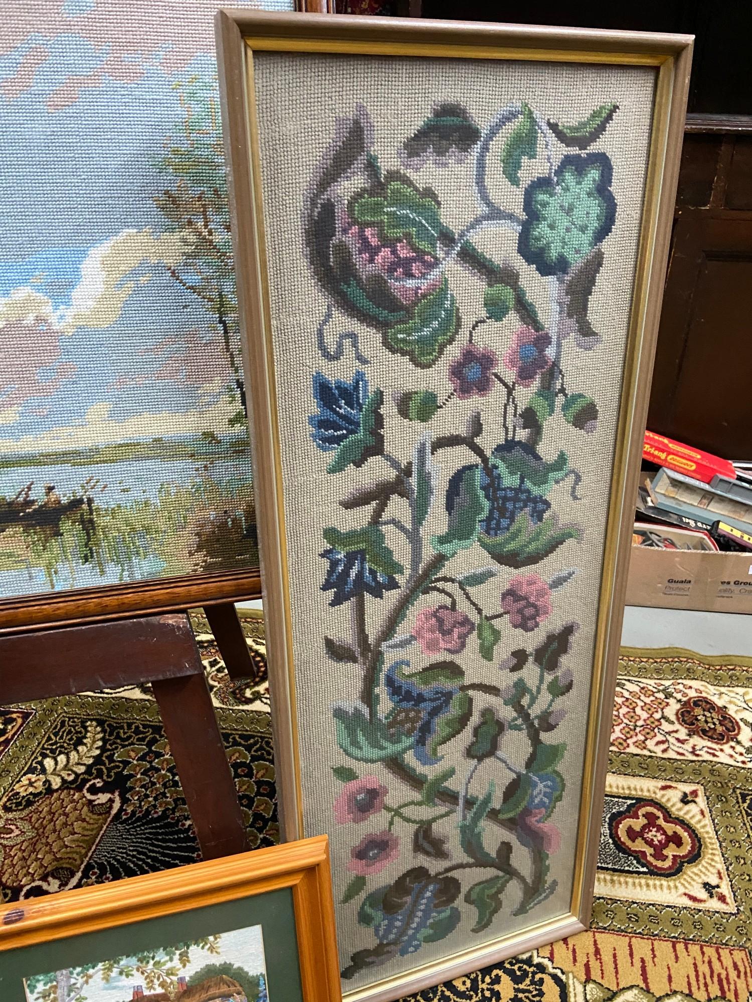 A Selection of vintage framed tapestries and fire screen/ table tapestry - Image 3 of 5