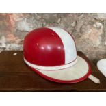 A Vintage baseball helmet produced by Stadium 'The Clipper'