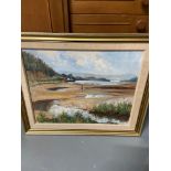 An original oil painting on board titled 'WEST LOCH TARBET' By D.R. Dunn.