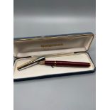 A Vintage Watermans fountain pen fitted with an 18ct gold nib. Comes with original box.