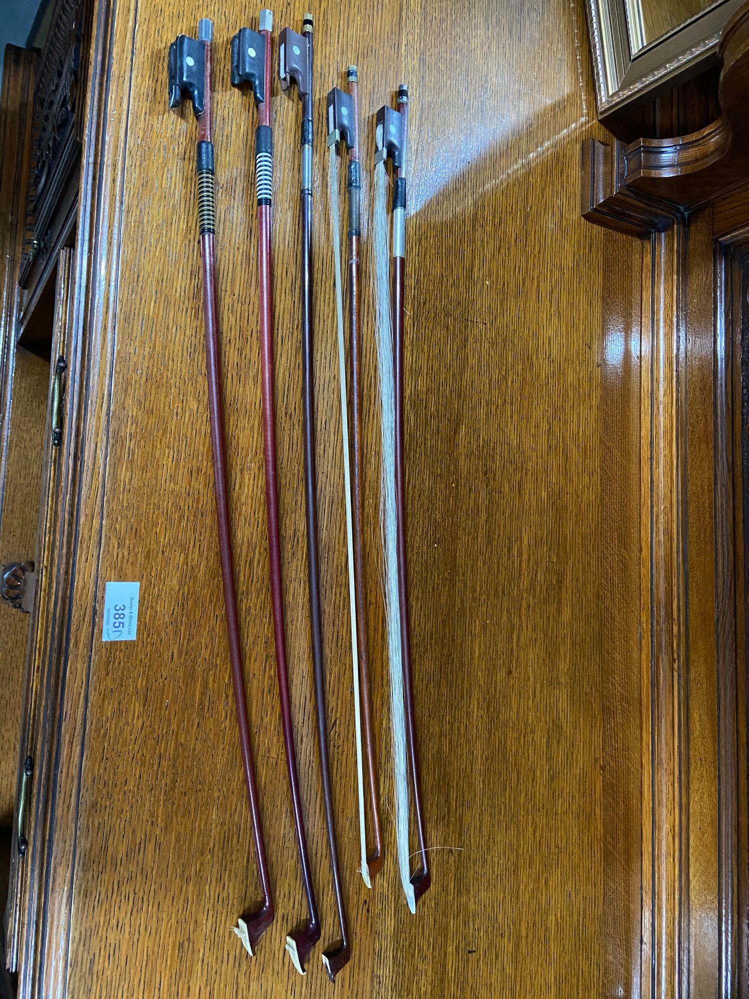 A Lot of 5 various violin bows