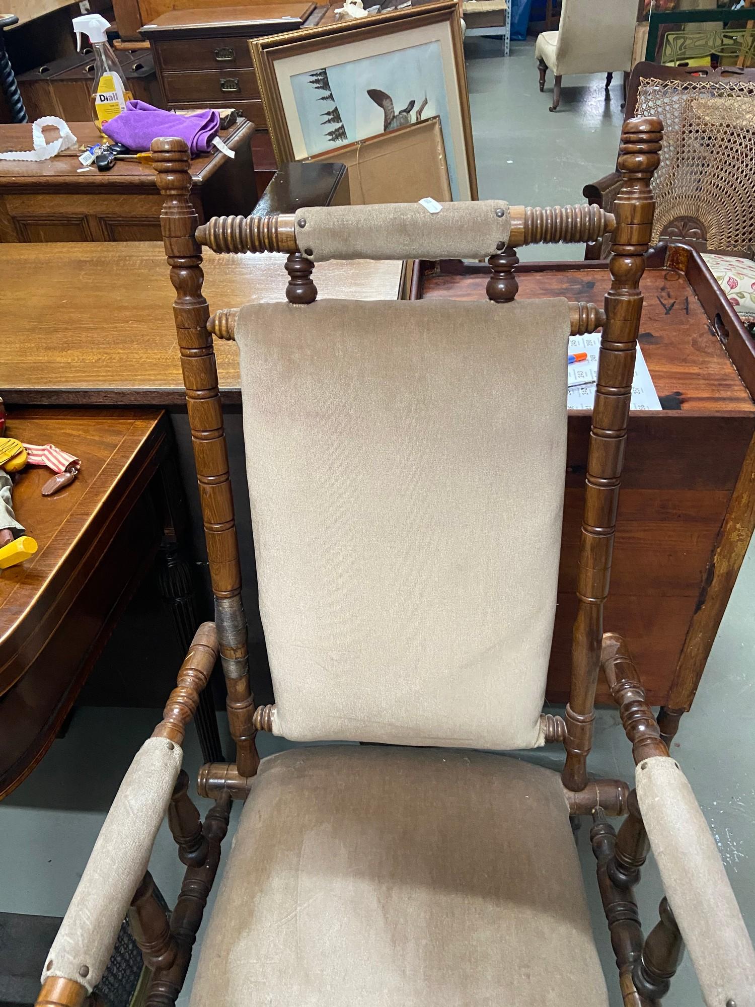 Antique American rocking arm chair. - Image 3 of 5