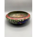 Antique Chinese cloisonne bowl bearing a four character Ming Mark to the base. Bowl depicts
