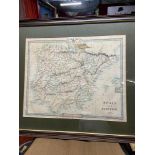 An old map of Spain & Portugal engraved & published by G.F. Cruchley