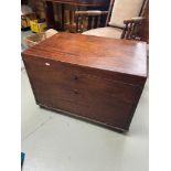 A Victorian mahogany bedroom linen trunk.