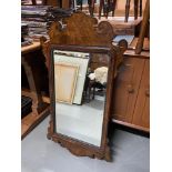 A Large Georgian mahogany and moulded framed, Bevel edge mirror.