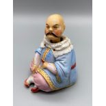 Antique Bisque porcelain hand painted Japanese nodding head figurine. [As Found] [7cm height]