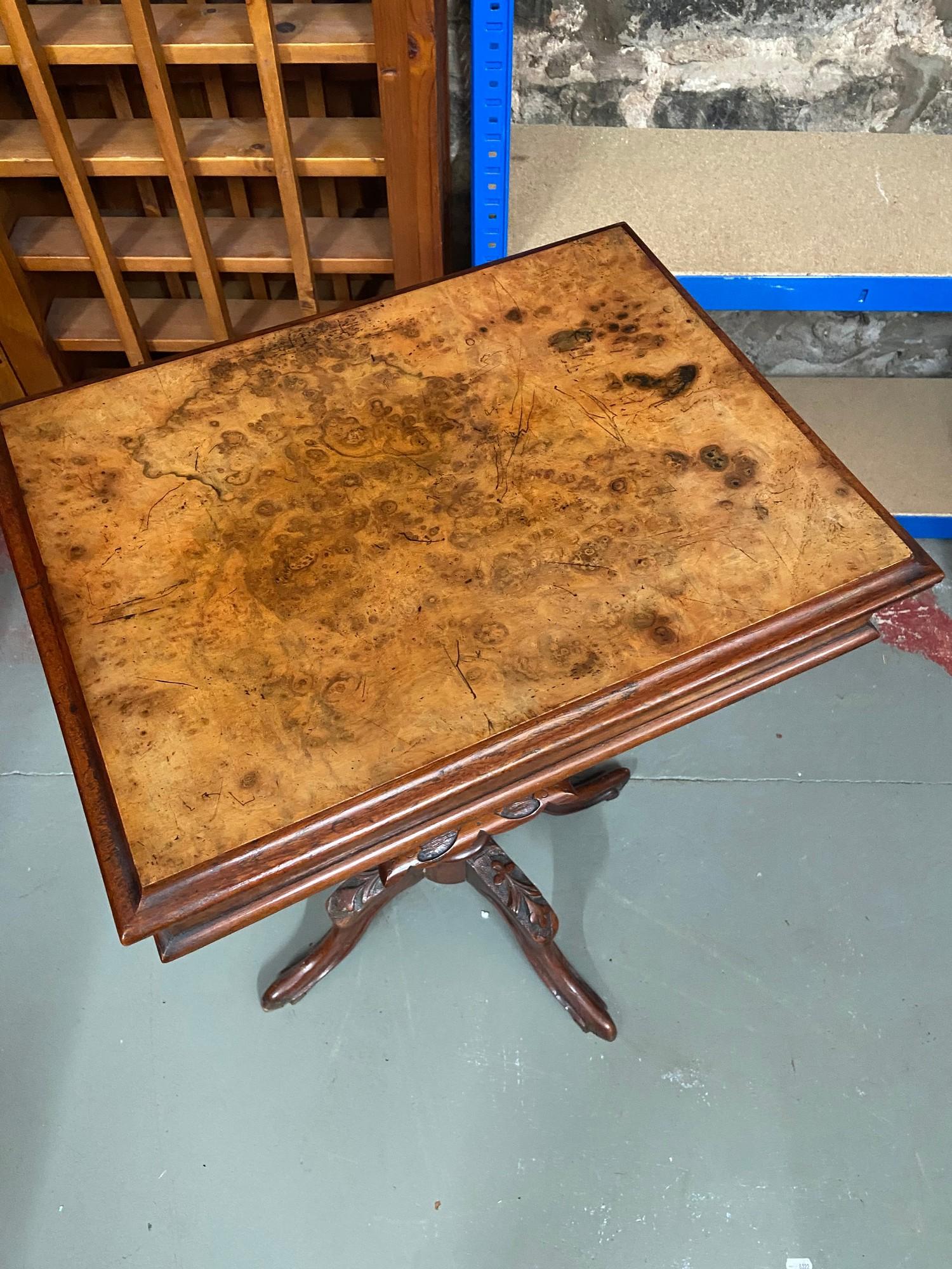 A Beautiful example of a Victorian sewing table, Ornately carved legs and panels. Designed with - Image 2 of 3