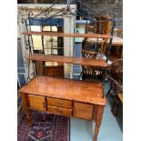 A Contemporary hardwood and metal frame kitchen dresser.