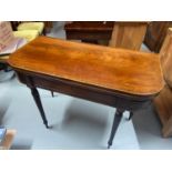 A Late Georgian/ Early Victorian D-End flip top card table/ dining table. Designed with single