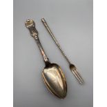 A Large Georgian Glasgow kings pattern serving spoon produced by Robert Gray & Son. Together with