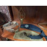 A Lot of military collectables to include Boys Brigade beret hat, Russian belt buckles, beret hat