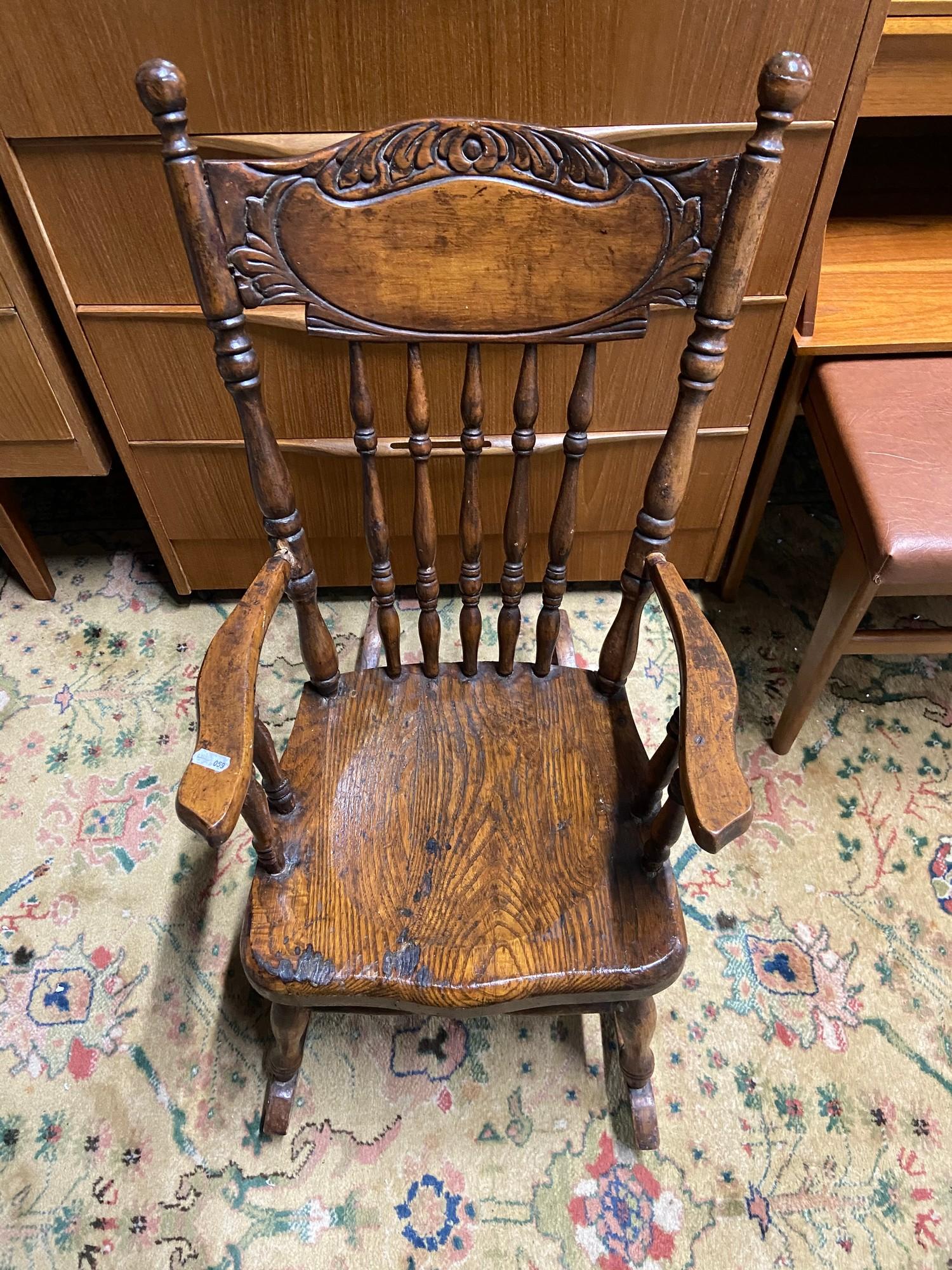 An American child's rocking arm chair. - Image 2 of 5