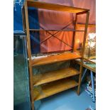 A Large retro ladderex style pine shelving unit.