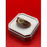 A Gents 9ct gold and diamond ring. [4.22grams][Ring size R]