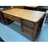 Antique 1910 Solid pitch pine bakers industrial table made by Scobie & McIntosh -Edinburgh/Glasgow.