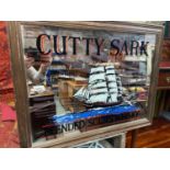 A Vintage pub adverting mirror for The Cutty Sark Blended Scots Whisky.
