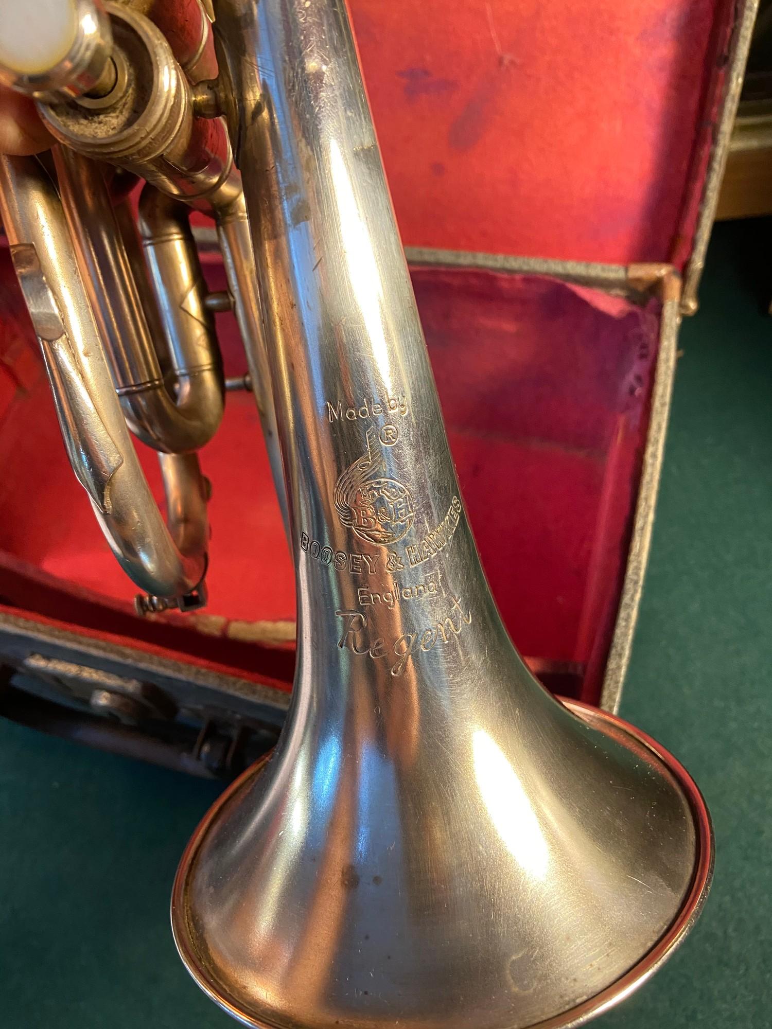 A Vintage Boosey & Hawkes 'Regent' trumpet with carry case. - Image 2 of 4